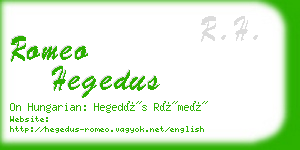 romeo hegedus business card